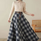 Maxi wool plaid skirt, Long wool skirt 4626