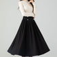 High waisted winter swing wool skirt women 4556