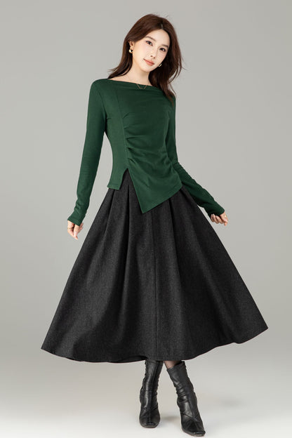 Asymmetrical autumn knit top women 6504