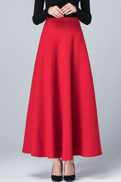 High waist long autumn skirt women 6197