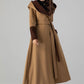 Long Wool Trench Coat with Hood 4505