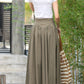 Pleated a line summer linen skirt 2878