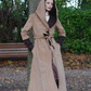 Camel Wool Trench Coat with Hood 4725