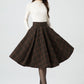 Handmade Knee length plaid winter wool skirt 5323