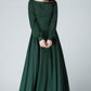 Vintage Inspired Green Linen maxi dress 1454