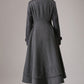 vintage inspired swing maxi dress coat with layered hem line 0761#