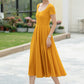 Yellow midi dresses for women 5981