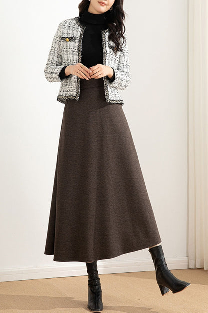 A line winter wool skirt women 6210