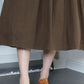 Elegant Brown Linen Midi Dress 5515