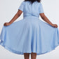 Plus size Blue Linen swing dress 3401