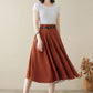 Linen Full Circle Skirt with Pockets 4973