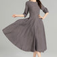 Swing summer linen dresses women 4961