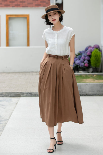 Women linen summer skirt 5982