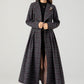 Vintage inspired plaid long wool coat 4607