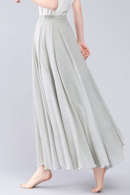 Elastic Waist Swing Causal Long Plus Size Skirt 3559