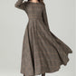 Plaid maxi winter wool dress 5446