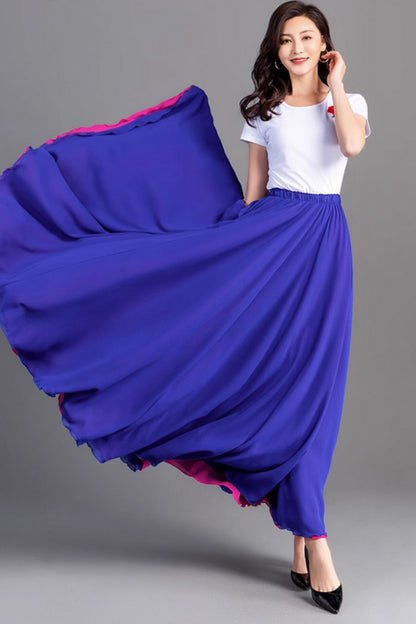 Swing maxi summer beach chiffon skirt 5196