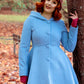 Blue swing princess coat with hood 2419