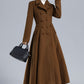 Women's Brown Long Wool Coat 3238