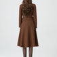 Brown short winter wool coat women 5317