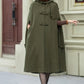 Military green wool winter cape coat 5351