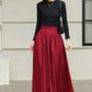 Handmade Women's High-Waisted Wool Maxi Skirt 6420
