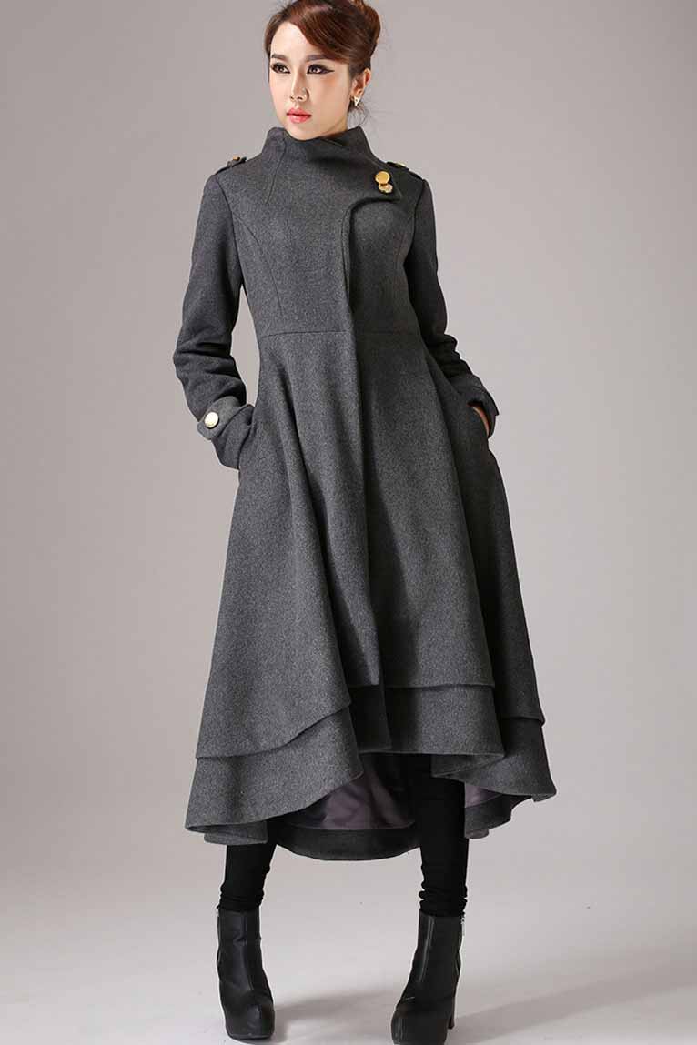 Vintage Inspired Swing Wool Coat 0761