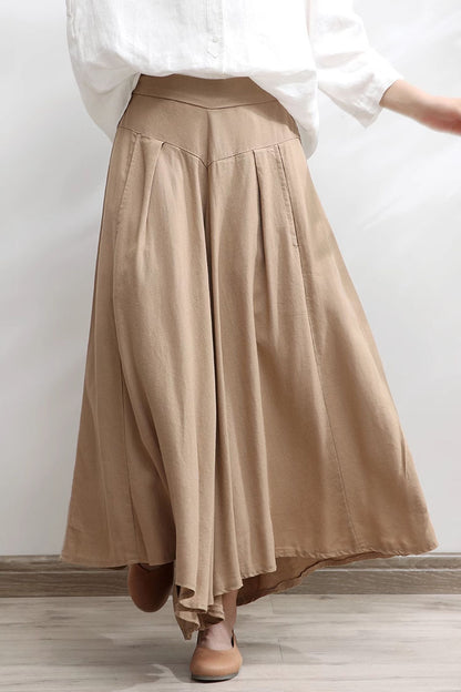 summer wide leg linen pants with elastic waist 4300