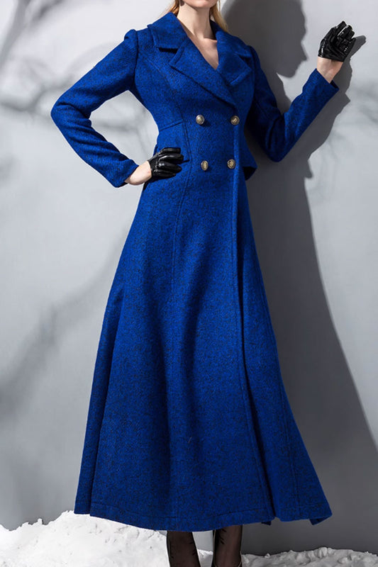 Long double breasted winter wool coat 4714