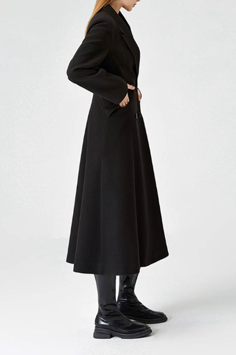 Long double breasted winter wool coat 4576