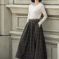 A line plaid midi winter wool skirt 5315