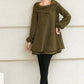 Handmade Wool Blend Tunic Coat – Vintage-Inspired Oversized Collar for Fall/Winter | Xiaolizi 6513
