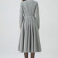 Gray midi wool dress for women 5304