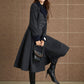 Block color winter wool coat women 5366