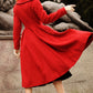 1950s Red Long princess wool coat 3189