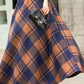 Women Winter long Plaid Wool skirt 2835