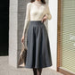 Winter Gray Midi Wool Skirt 4130