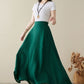 Green Linen Maxi Skirt with pockets 4974 -Size XS(US2)#CK2400052