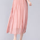 Handmade Linen Maxi A Line Swing Summer Solid Skirt 3565