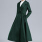 Dark Green Fit and Flare Wool Coat 3242