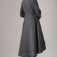 vintage inspired swing maxi dress coat with layered hem line 0761#