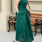 Green Sleeveless summer linen dress 4968