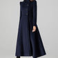 Dark blue A-Line Wool Coat 4506