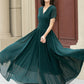 Green Maxi Bridesmaid prom summer chiffon dress 5114