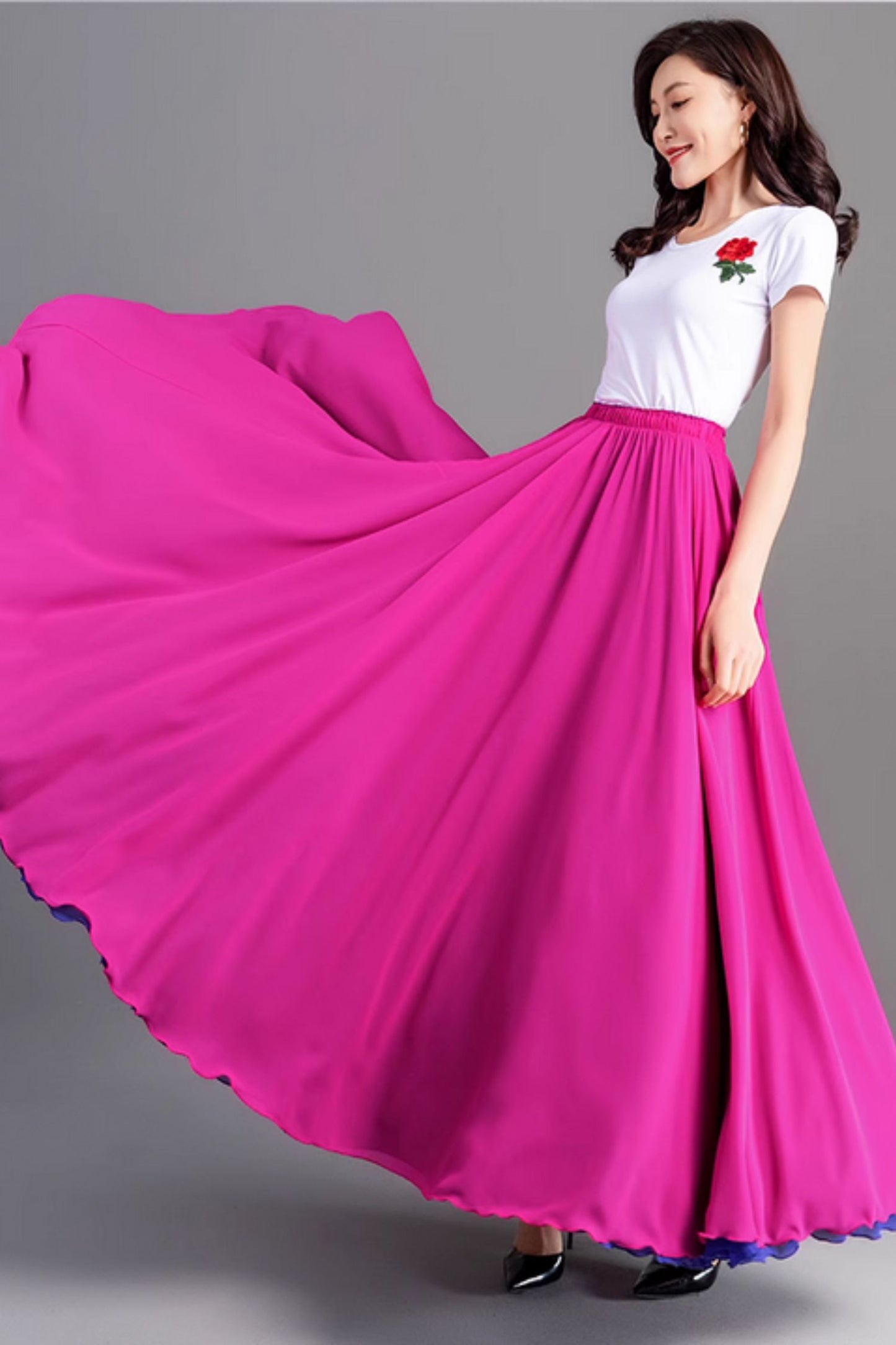 Swing maxi summer beach chiffon skirt 5196