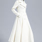 White Double Breasted Long Wool Coat 3235