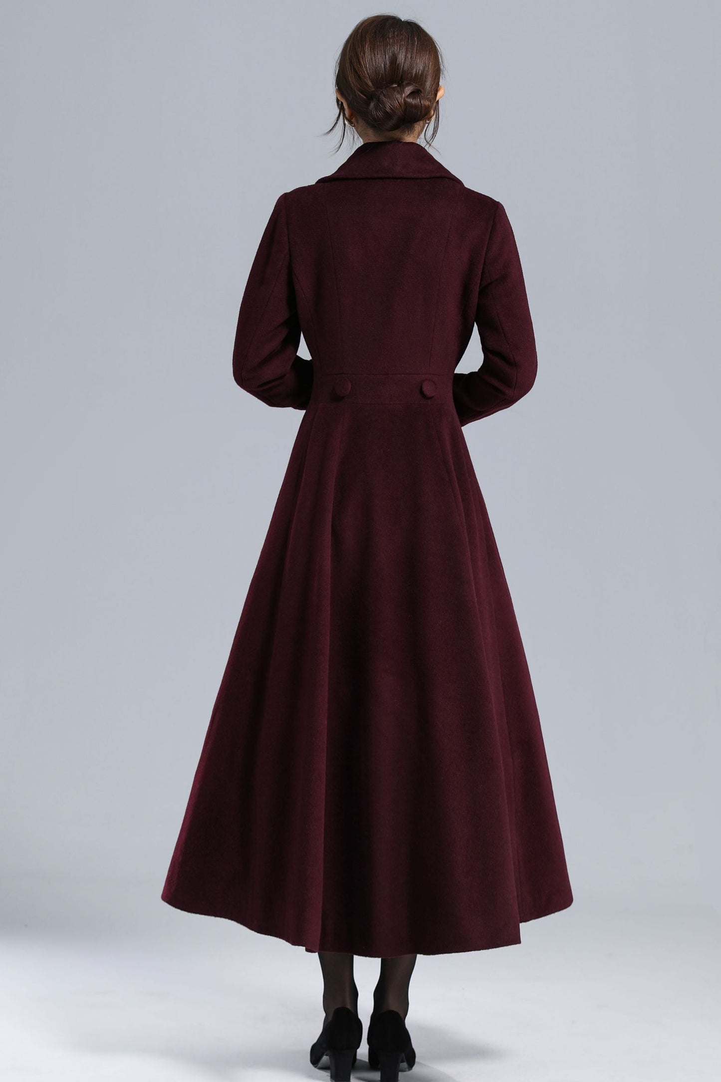 1950s Long Wool Princess Coat 3239