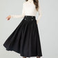 High waisted winter swing wool skirt women 4556