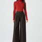 Wide leg long winter wool pants women 5318