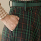 Swing Long wool plaid skirt 4624